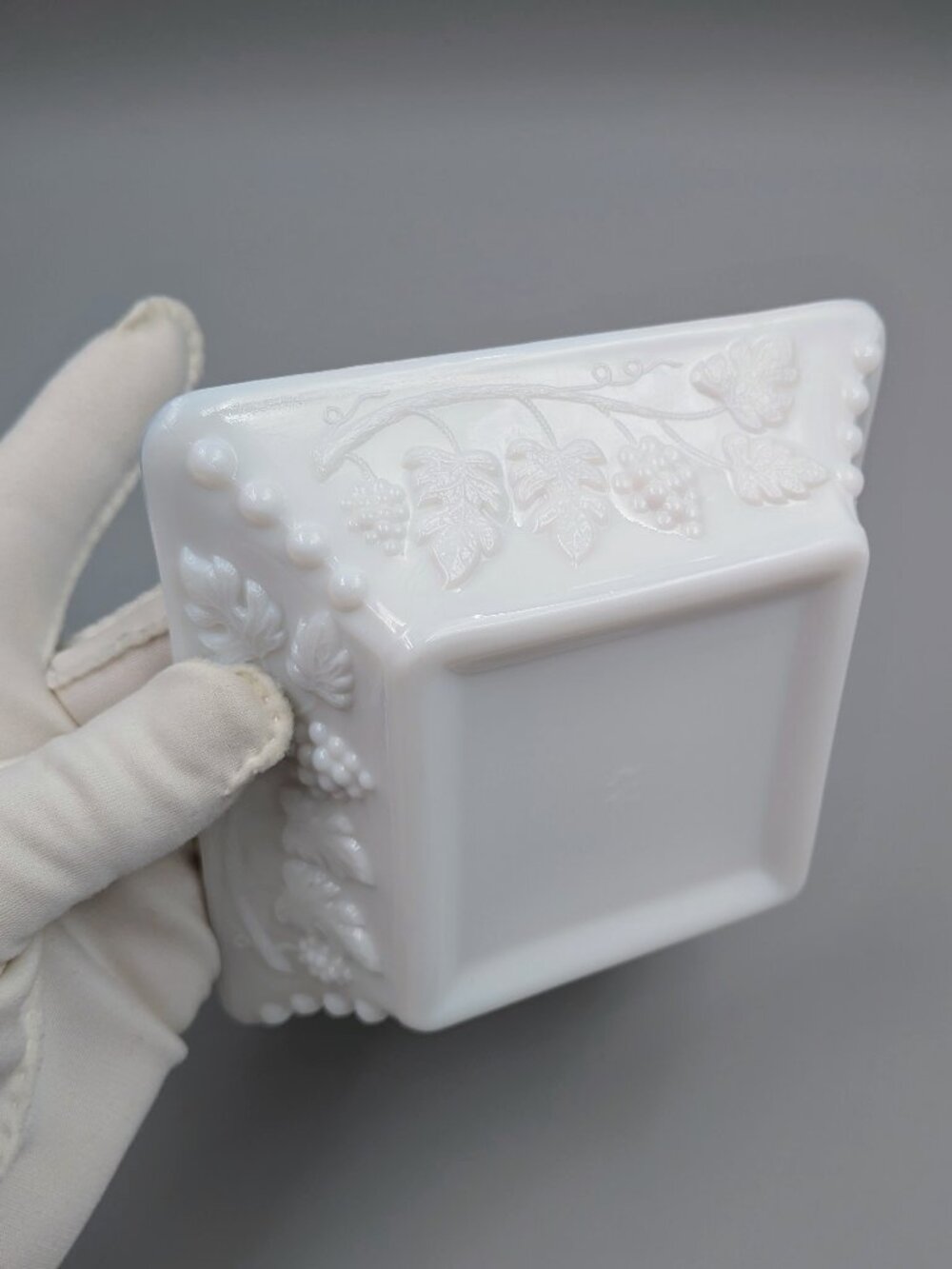 Vintage Westmoreland Milk Glass Square Ashtray - Mid-Century Trinket Dish
